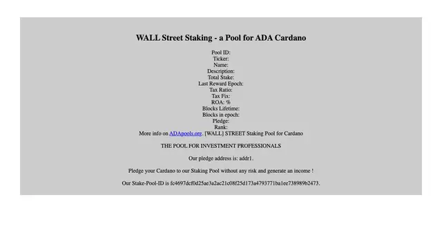 WALL · WALL STREET Staking